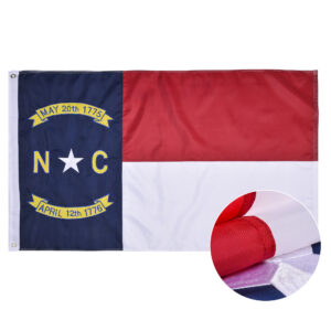 North Carolina State Flag, Outdoor, Embroidered, Grommets, 210D Polyester