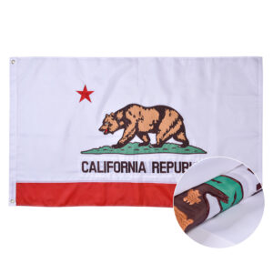 California State Flag, Outdoor, Embroidered, Grommets, 210D Polyester