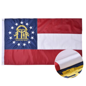 Georgia State Flag, Outdoor, Embroidered, Grommets, 210D Polyester