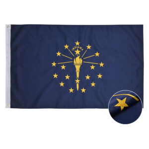 Indiana State Flag, Outdoor, Embroidered, Grommets, 210D Polyester