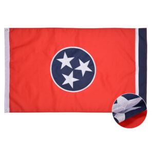 Tennessee State Flag, Outdoor, Embroidered, Grommets, 210D Polyester