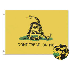 Gadsden Snake Flag, Outdoor, Embroidered, Grommets, 210D Polyester