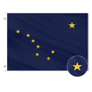 Alaska State Flag, Outdoor, Embroidered, Grommets, 210D Polyester