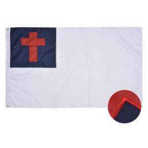 Christian Flag, Outdoor, Embroidered, Grommets, 210D Polyester