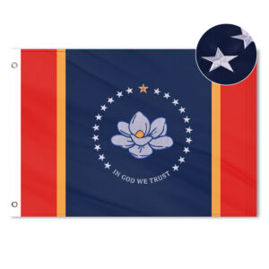 Mississippi State Flag, Embroidered, Grommets, 210D Nylon