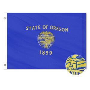 Oregon State Flag, Outdoor, Embroidered, Grommets, 210D Polyester