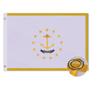 Rhode Island Flag, Outdoor, Embroidered, Grommets, 210D Polyester