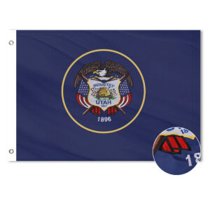 Utah State Flag, Embroidered, Grommets, 210D Polyester