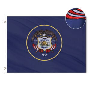 Utah State Flag, Embroidered, Grommets, 210D Nylon