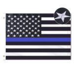 Thin Blue Line American Flag, Embroidered, Grommets, Nylon