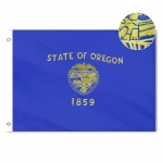 Oregon Flag, Embroidered, 210D Polyester