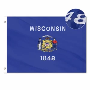 Wisconsin Flag Embroidered Polyester 1