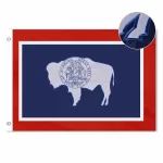 Wyoming Flag, Embroidered, 210D Polyester