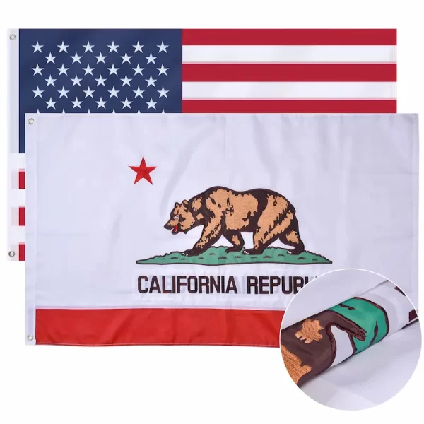 California Flag Embroidered Polyester 8