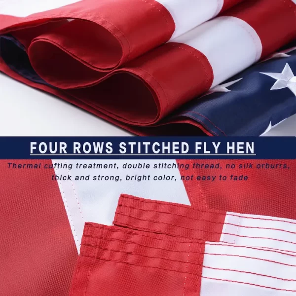 American Flag Embroidered 210D Polyester 6