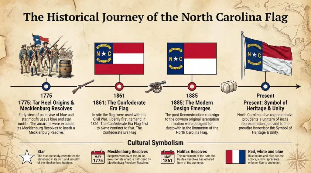 North Carolina Flag History Timeline